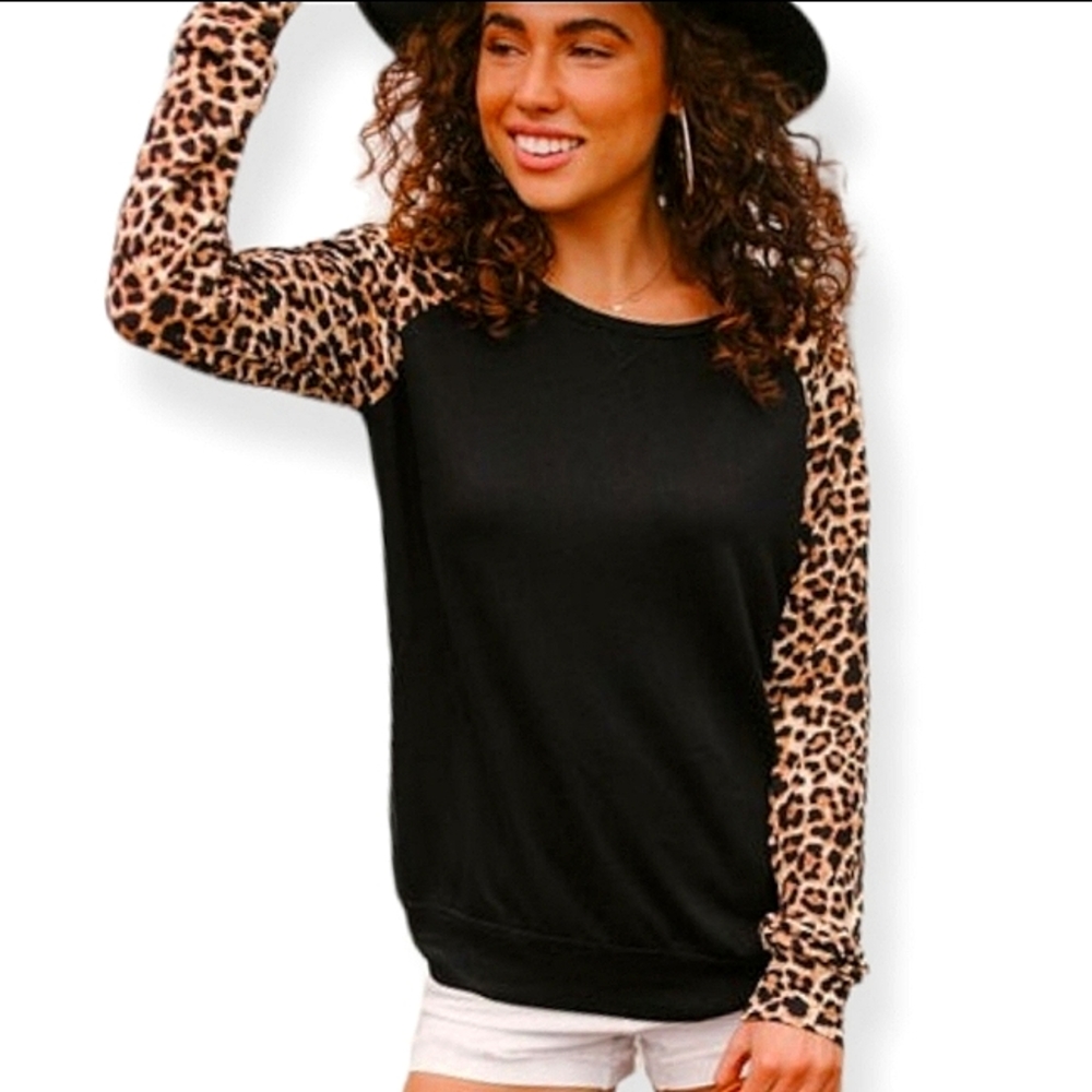 2/$22 PINK Black and Leopard Baseball Tee